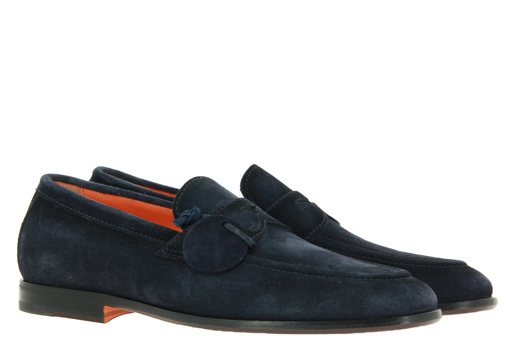 Santoni Slipper VELOUR BLU