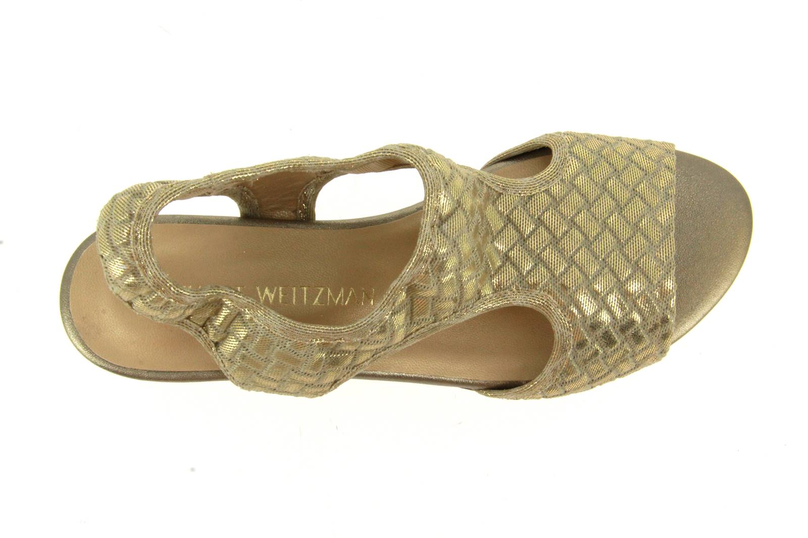 Stuart Weitzman Sandale GIVER GOLD WEAVE STRETCH (42)