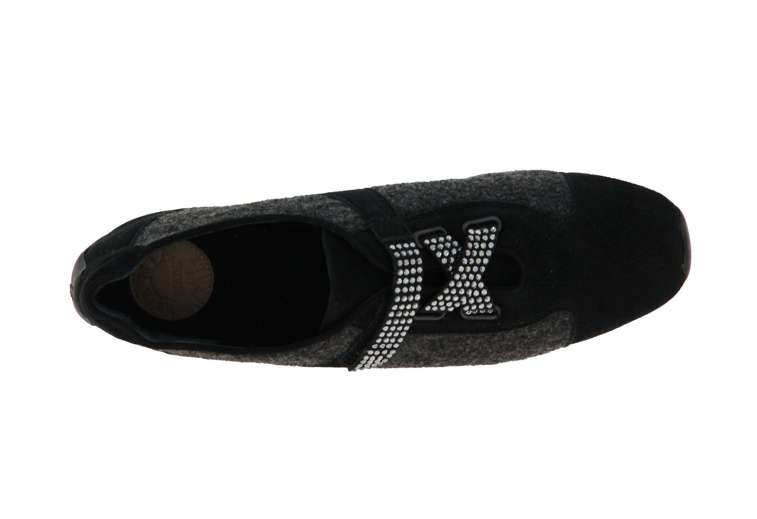 Mania Sneaker gefüttert CAMOSCIO NERO GRIGIO (38)