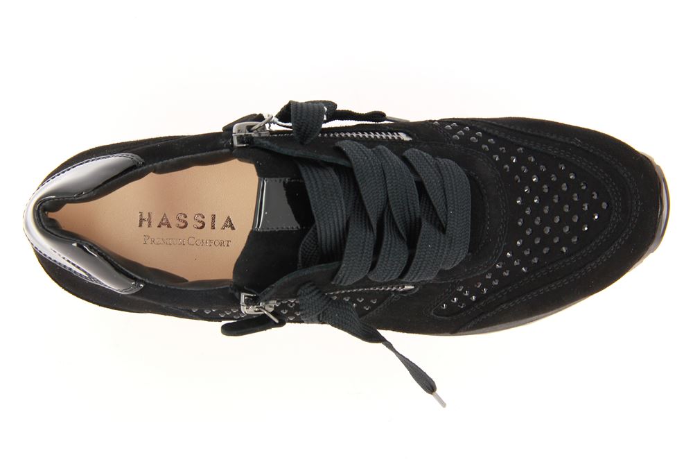 Hassia Sneaker BARCELONA H-WEITE SAMTZIEGE BLACK (38)