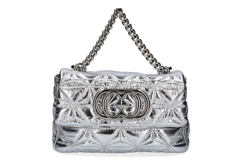 La Carrie Umhängetasche SHINY STEPHY MEDIUM LEATHER SILVER