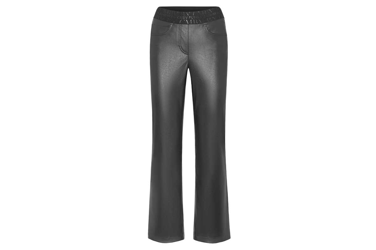 Cambio Flared Kunstlederhose FELICE- schwarz/ black