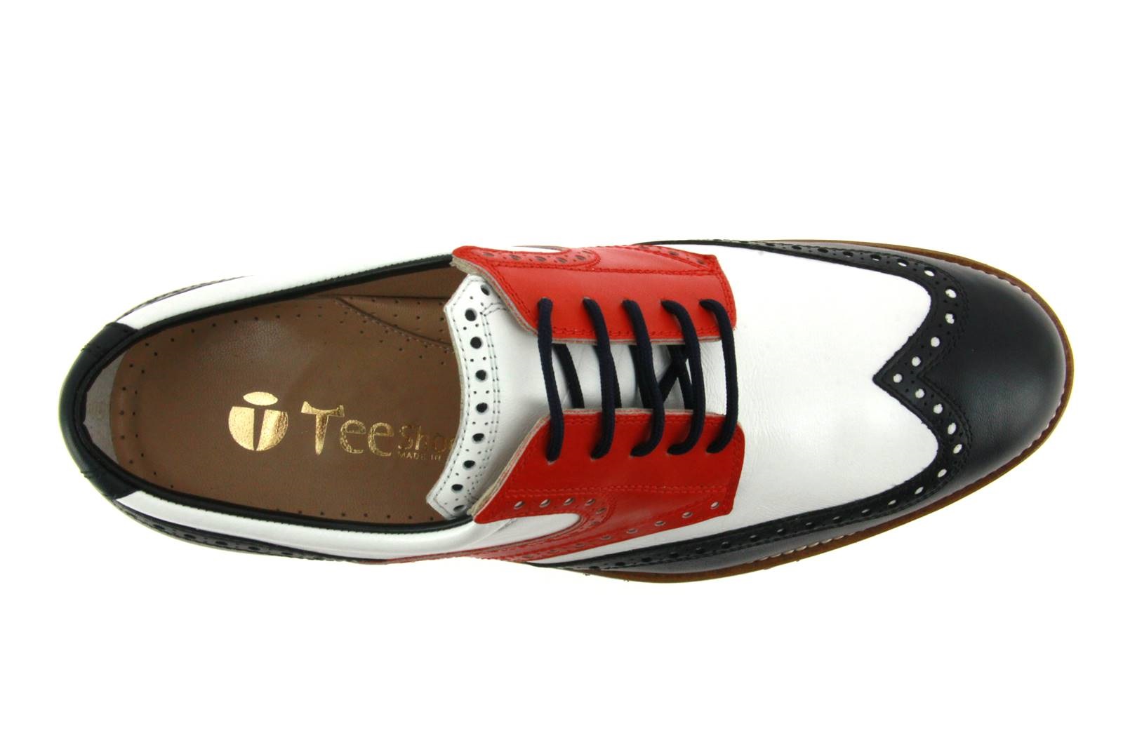 Tee Golf Shoes Herren- Golfschuh TOMMY BLU BIANCO ROSSO MICRO N/B (46)