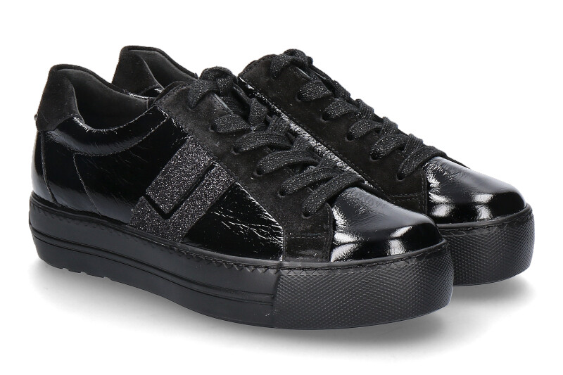 Paul Green Sneaker GLOSSY CALF GLITTER- black/schwarz