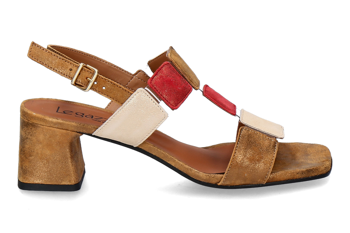 Legazzelle Sandalette CARUSO- braun/ rot