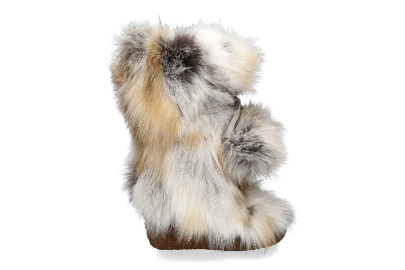 Diavolezza Fellstiefel GOLD FOX POM POM- white/ beige/ caramel