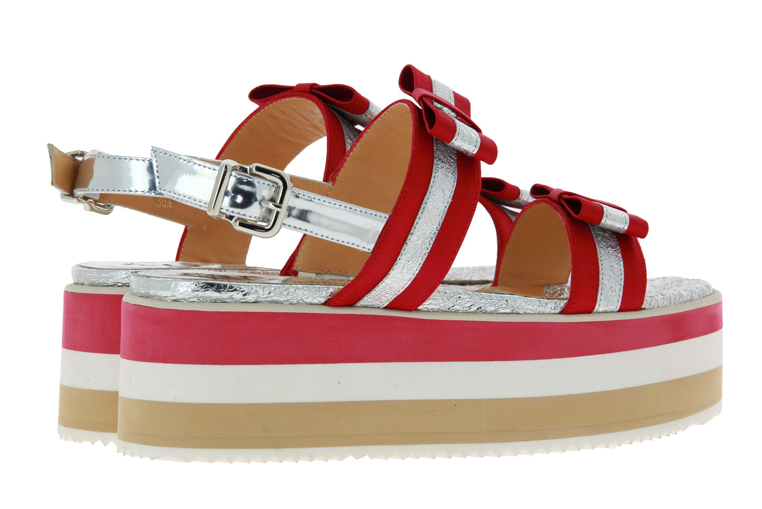 Truman's Plateau-Sandale BRILLANT ARGENTO RASO ROSSO (39) Truman's Plateau-Sandale BRILLANT ARGENTO RASO ROSSO (39)