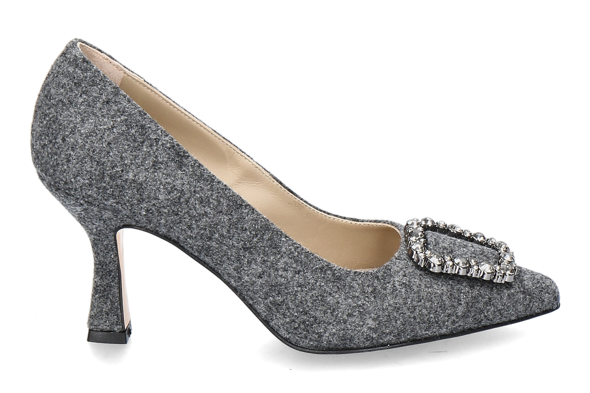 dirndl + bua Trachten-Pumps  LODEN- beton/ grau