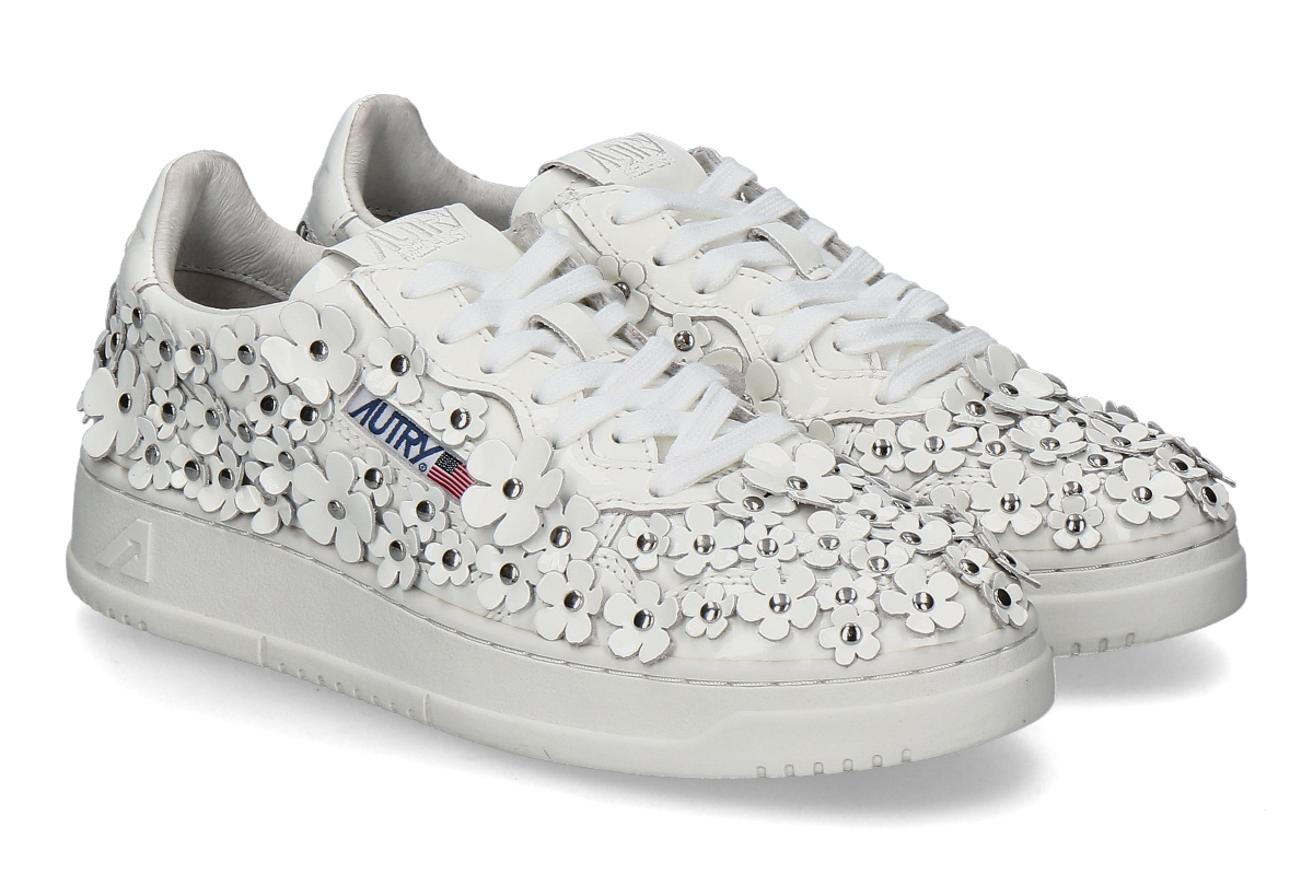 Autry Damen Sneaker MEDALIST LOW FLOWER - white / weiß