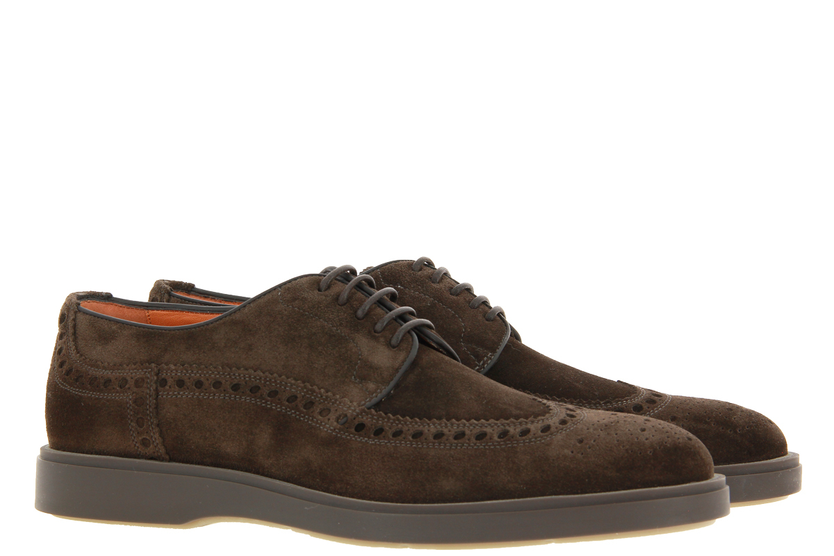 Santoni Schnürer CAMOSCIO BROWN