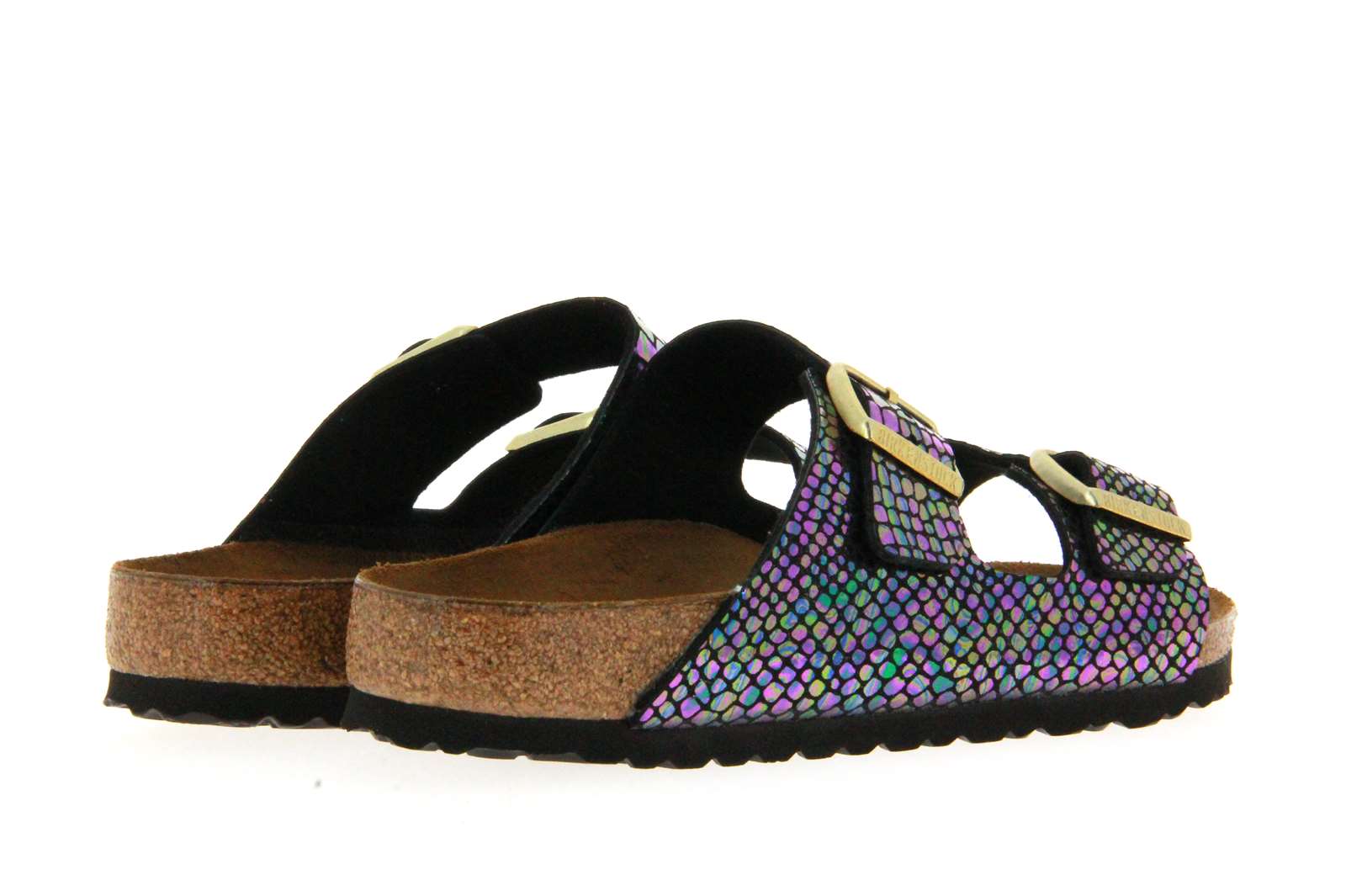 Birkenstock Pantolette ARIZONA NORMAL SHINY SNAKE BLACK MULTICOLOR  (42)