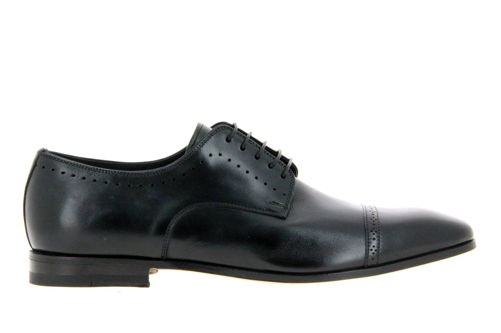 Santoni Schnürer LEATHER BLACK (43)