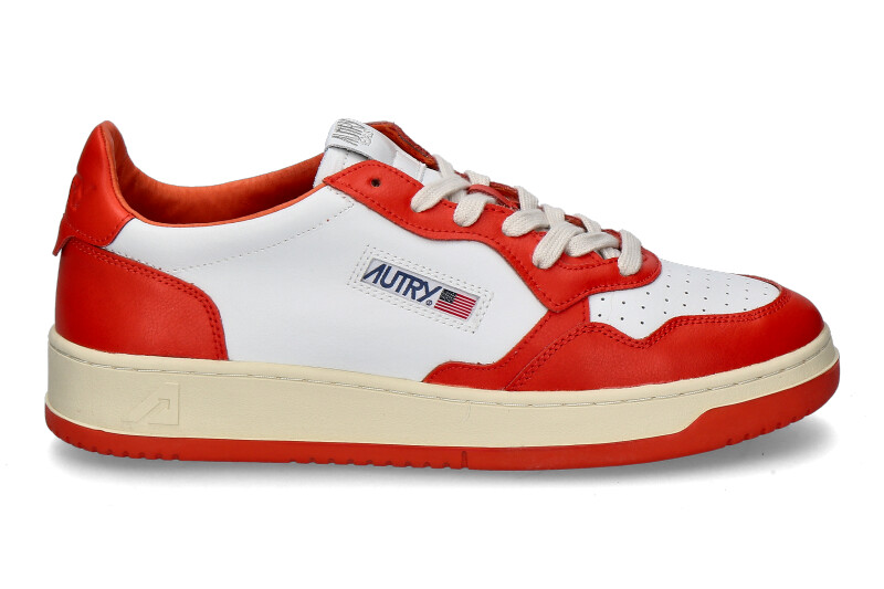 Autry Herren-Sneaker WB21 LEATHER- white/orange