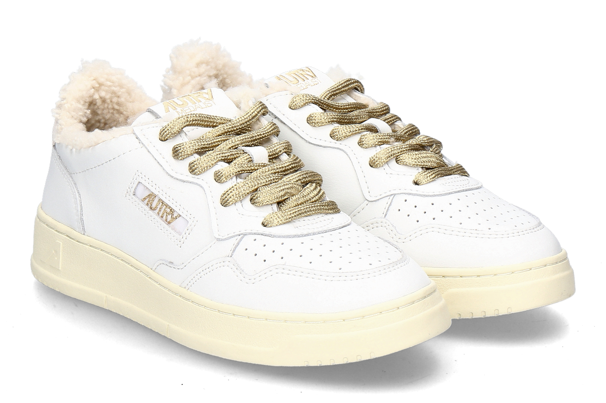 Autry Damen-Sneaker gefüttert MEDALIST LEATHER/SWOLL/SHEARLING WX01- white