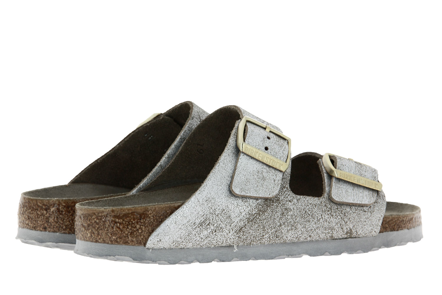 Birkenstock Pantolette SCHMAL ARIZONA WASHED METALLIC BLUE SILVER (40)