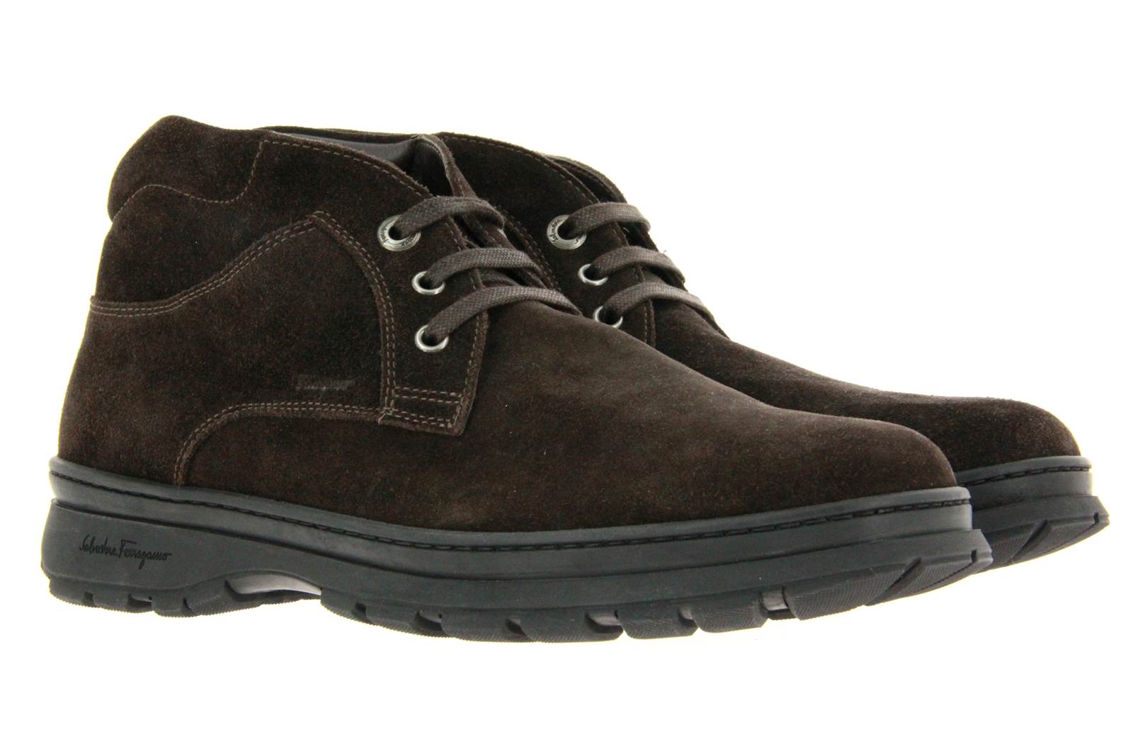 Salvatore Ferragamo Schnürstiefelette COLLIN NEW CHOCOLATE SUEDE (46½)