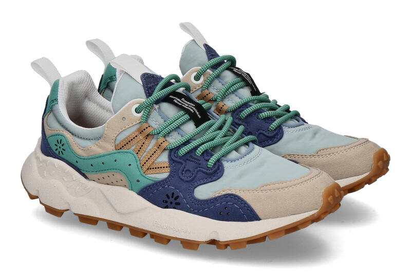 Flower Mountain Damen-Sneaker YAMANO 3 SUEDE NYLON-beige/azure/light blue