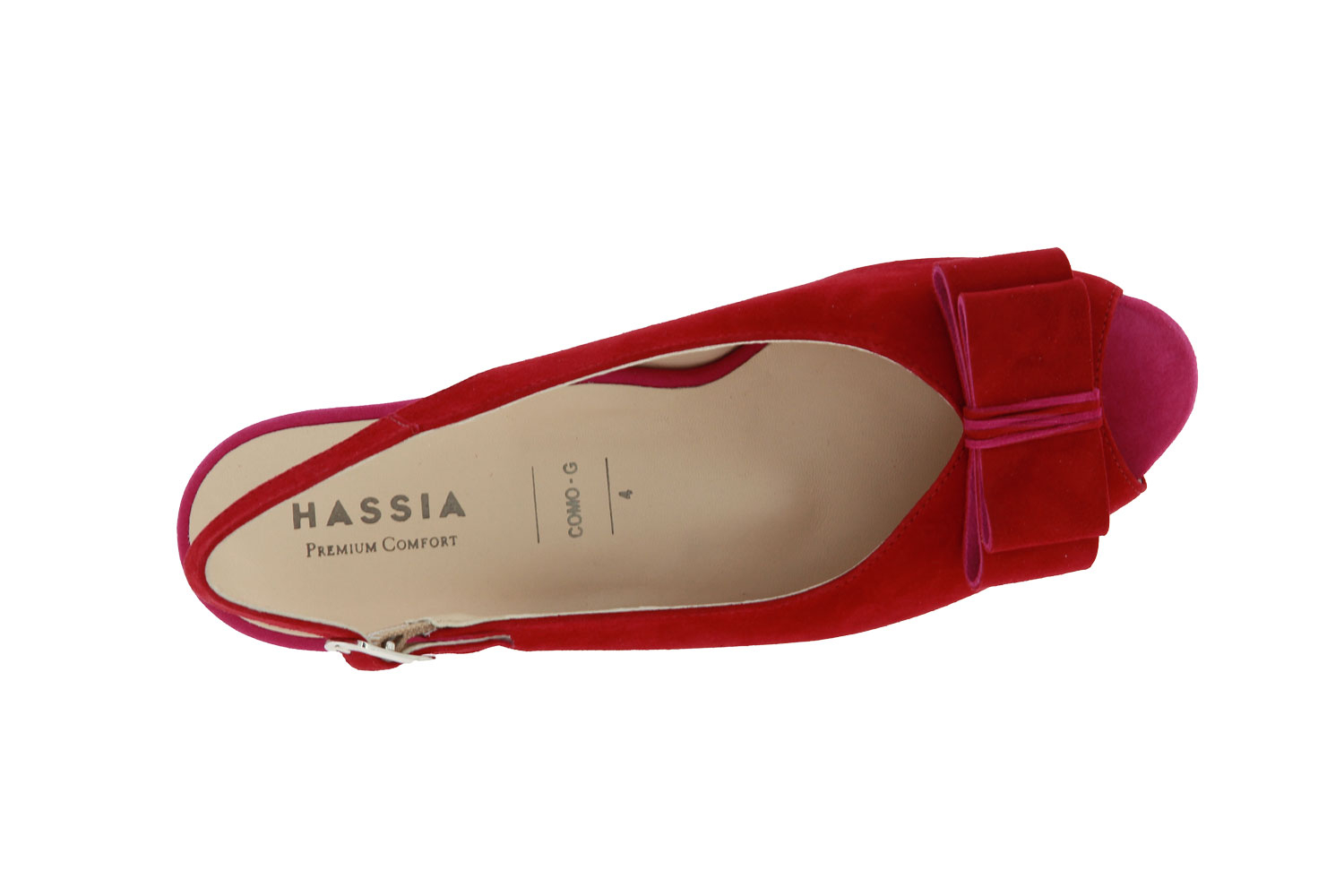Hassia Keilsandale COMO SAMTZIEGE ROSSO PINK (35½)