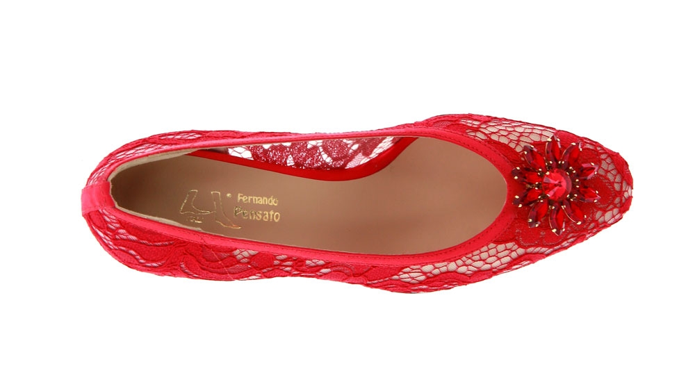 Fernando Pensato Pumps LARA PIZZO ROSSO RASO (39½) Fernando Pensato Pumps LARA PIZZO ROSSO RASO (39½)