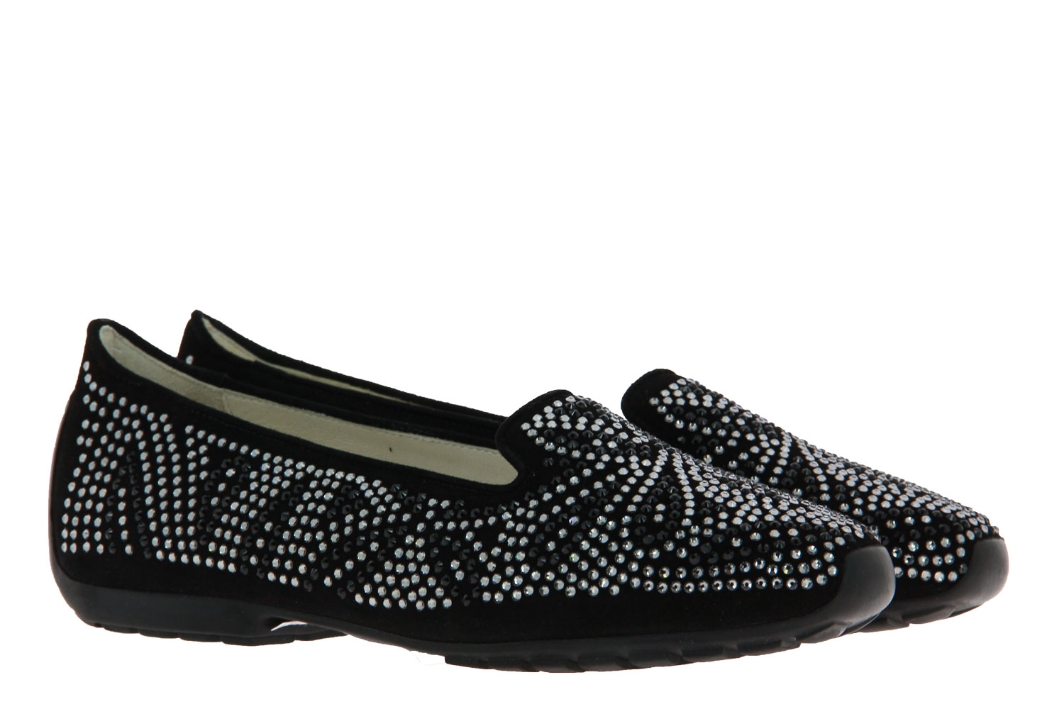Mania Slipper CAMOSCIO NERO SWAROVSKI (38)