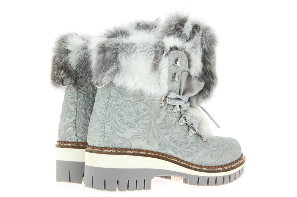New Italia Shoes Stiefelette gefüttert GEPRÄGTES LEDER WEISS SILBER (41)
