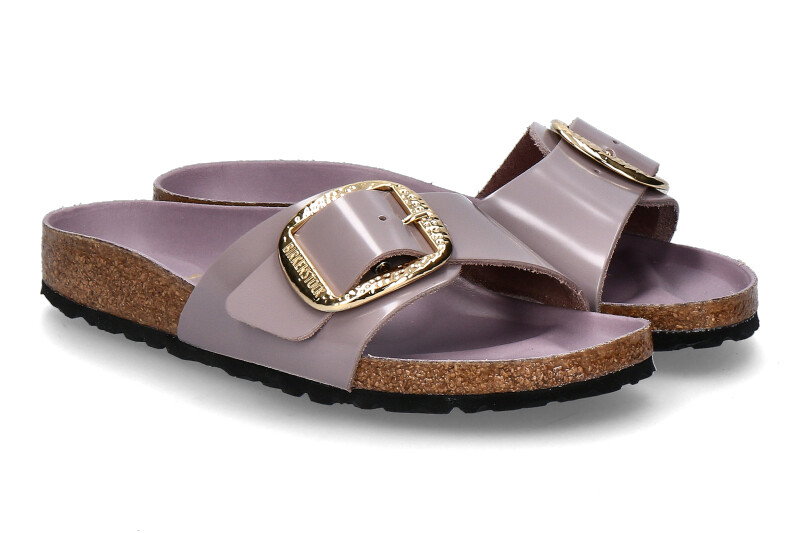 Birkenstock Pantolette MADRID SCHMAL BIG BUCKLE- high shine faded purple