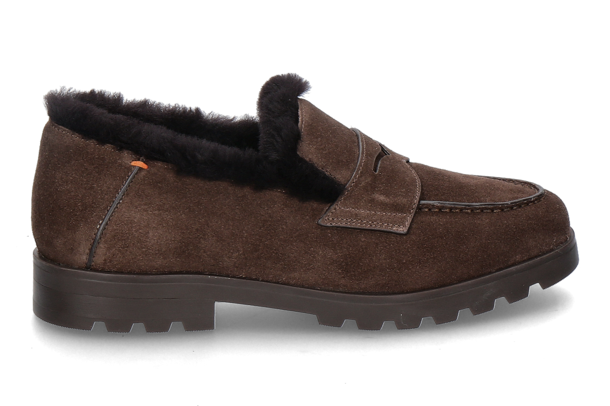 Santoni Damen- Loafer gefüttert VELOURS- dark brown/ dunkelbraun