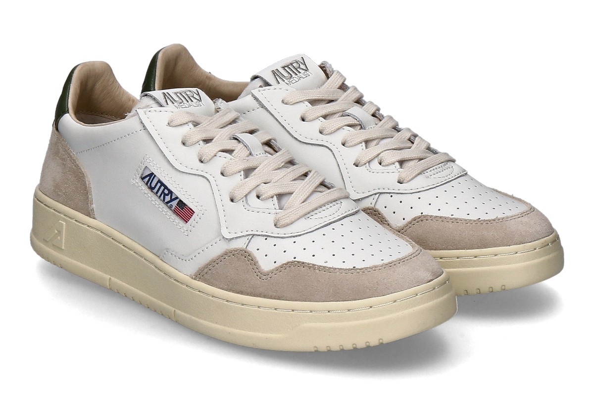 Autry Herren-Sneaker MEDALIST SUEDE LS17- white/ grün
