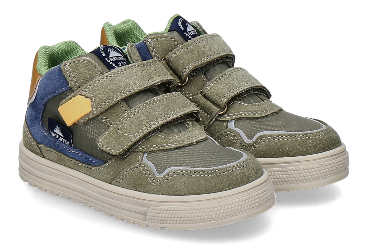 Naturino Jungen- Klettsneaker WANNY MESH SUEDE- military grün/ blau