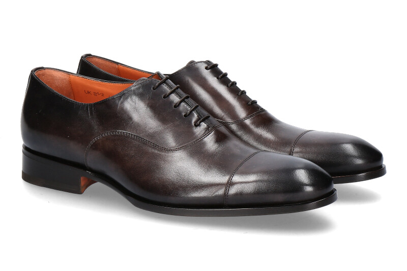 Santoni Schnürer LEATHER  DARK BROWN