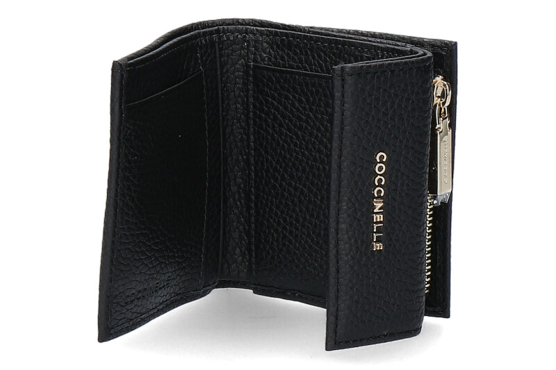 Coccinelle Portemonnaie GRAIN LEATHER METALLIC SOFT NOIR