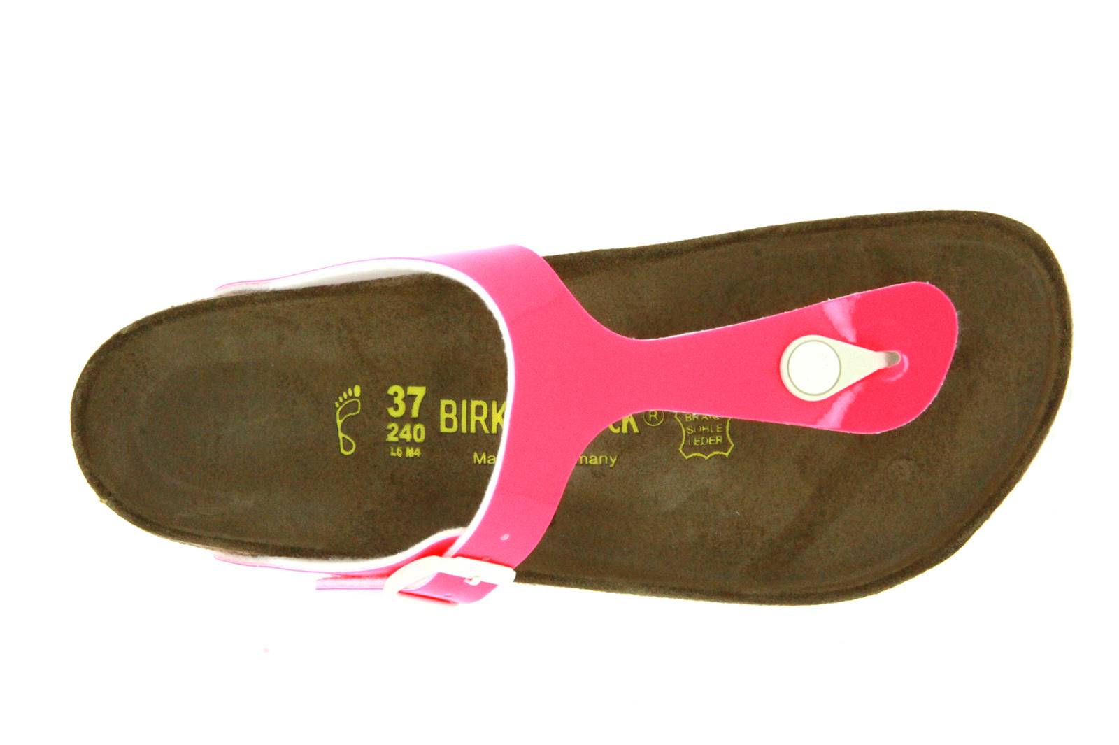 Birkenstock Pantolette GIZEH NORMAL BIRKO-FLOR PATENT NEON PINK (39)