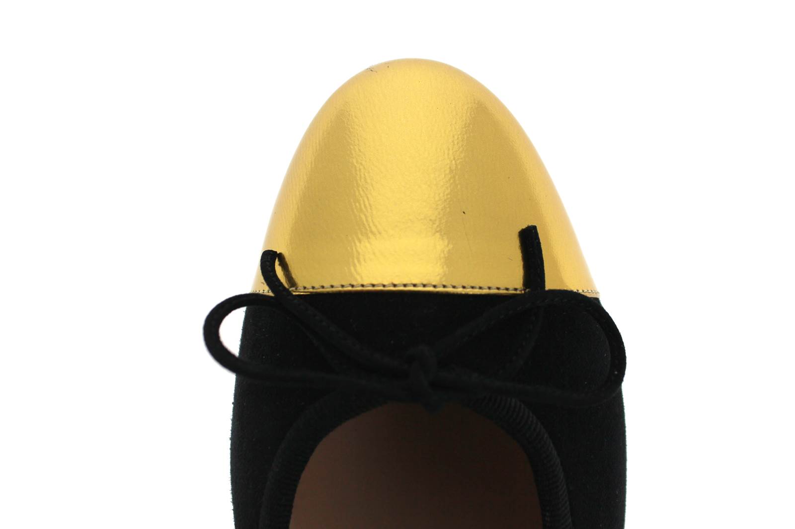 Unützer Ballerina CAMOSCIO NERO VITELLO ORO (37½)