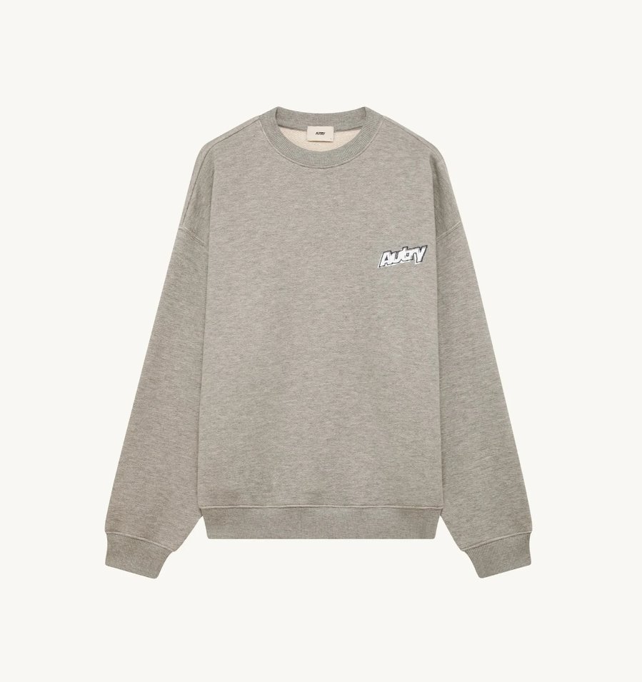 Autry Unisex- Sweatshirt DOUBLE LOGO- dunkelgrau meliert