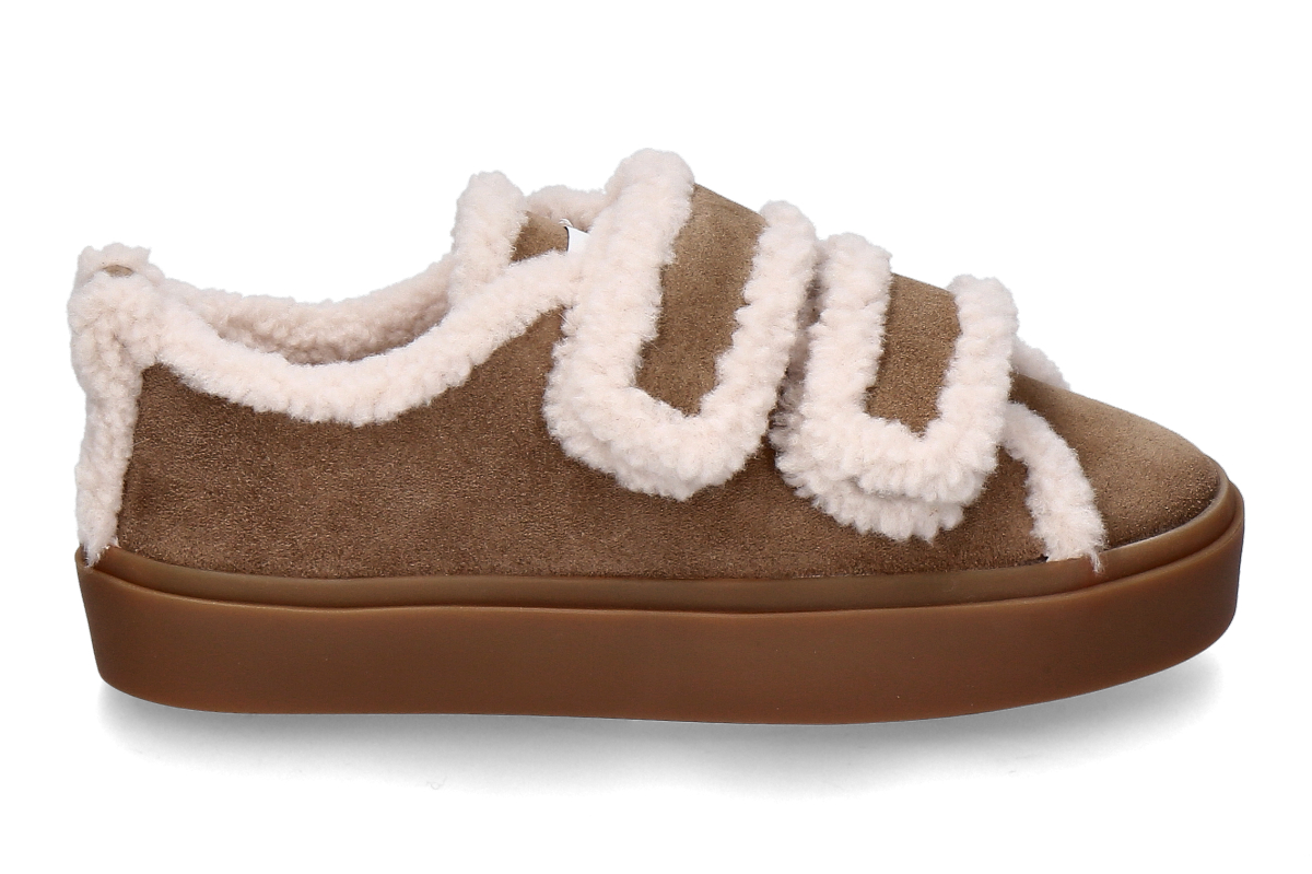 Inuikii Damen- Sneaker gefüttert LOW VELCRO- light beige
