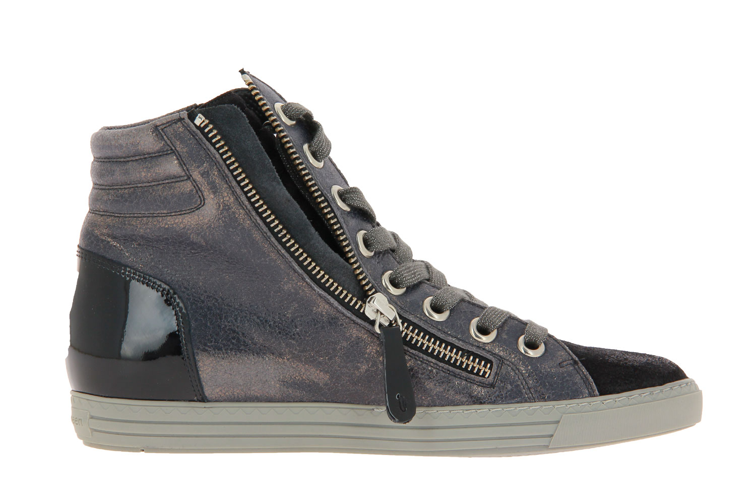 Paul Green Sneaker SUEDE BRUSH METALL BLACK TITAN (39)