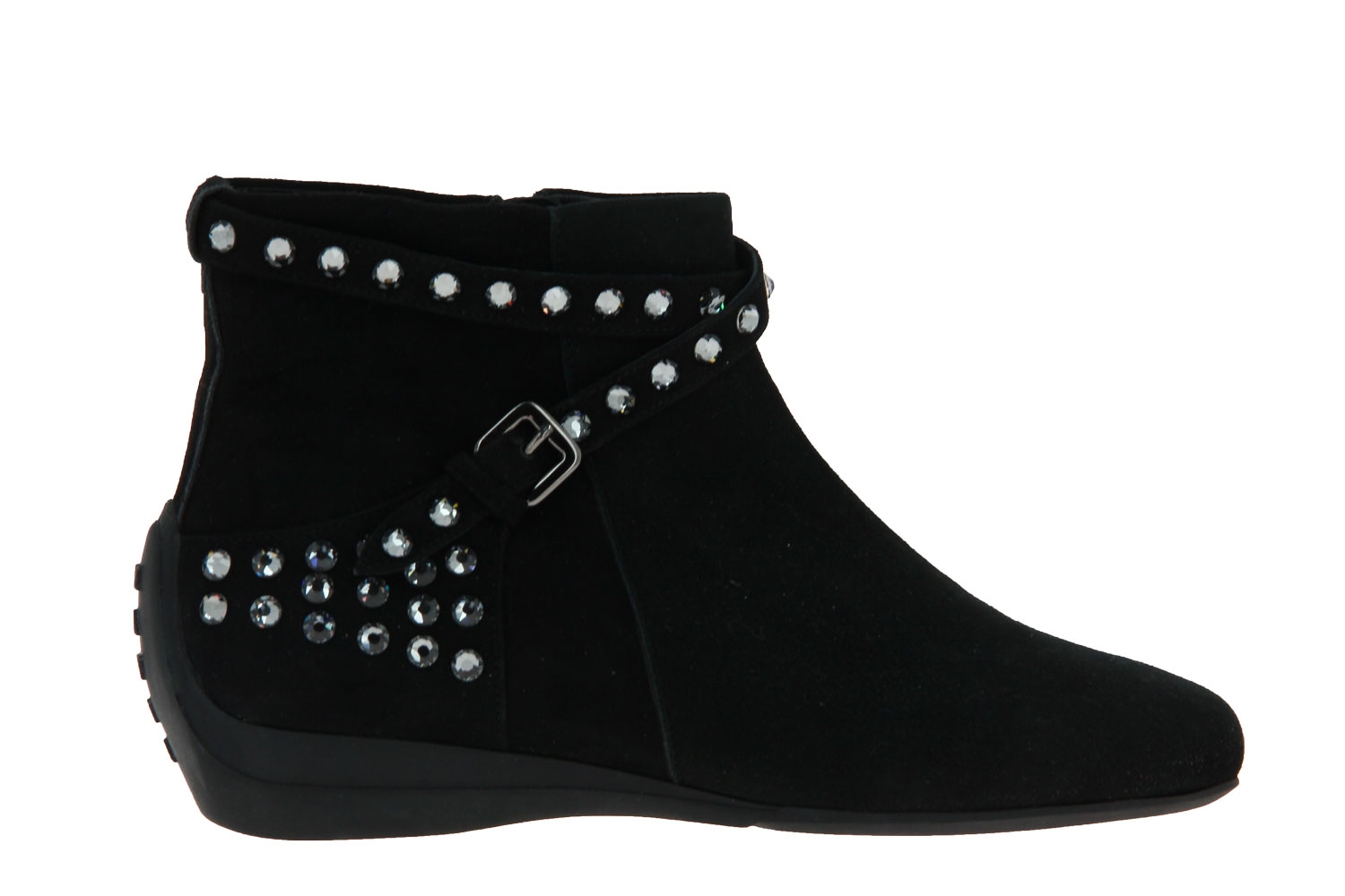 Mania Stiefelette gefüttert CAMOSCIO NERO STRASS SILVER (38)