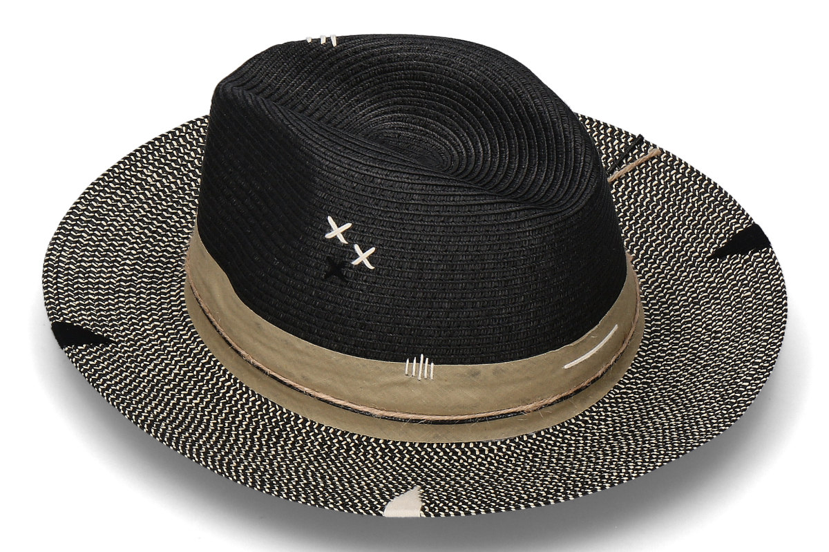 The Hat Gang Strohhut IBIZA- beige/ black- schwarz