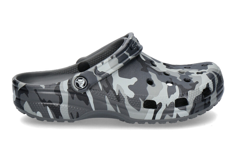 Crocs Pantolette CLASSIC PRINTED CAMO CLOG- slate grey