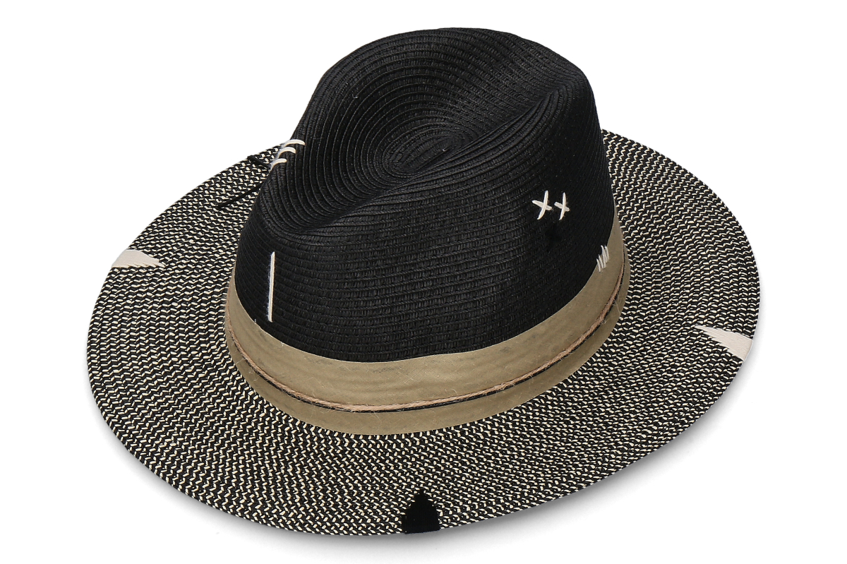 The Hat Gang Strohhut IBIZA- beige/ black- schwarz
