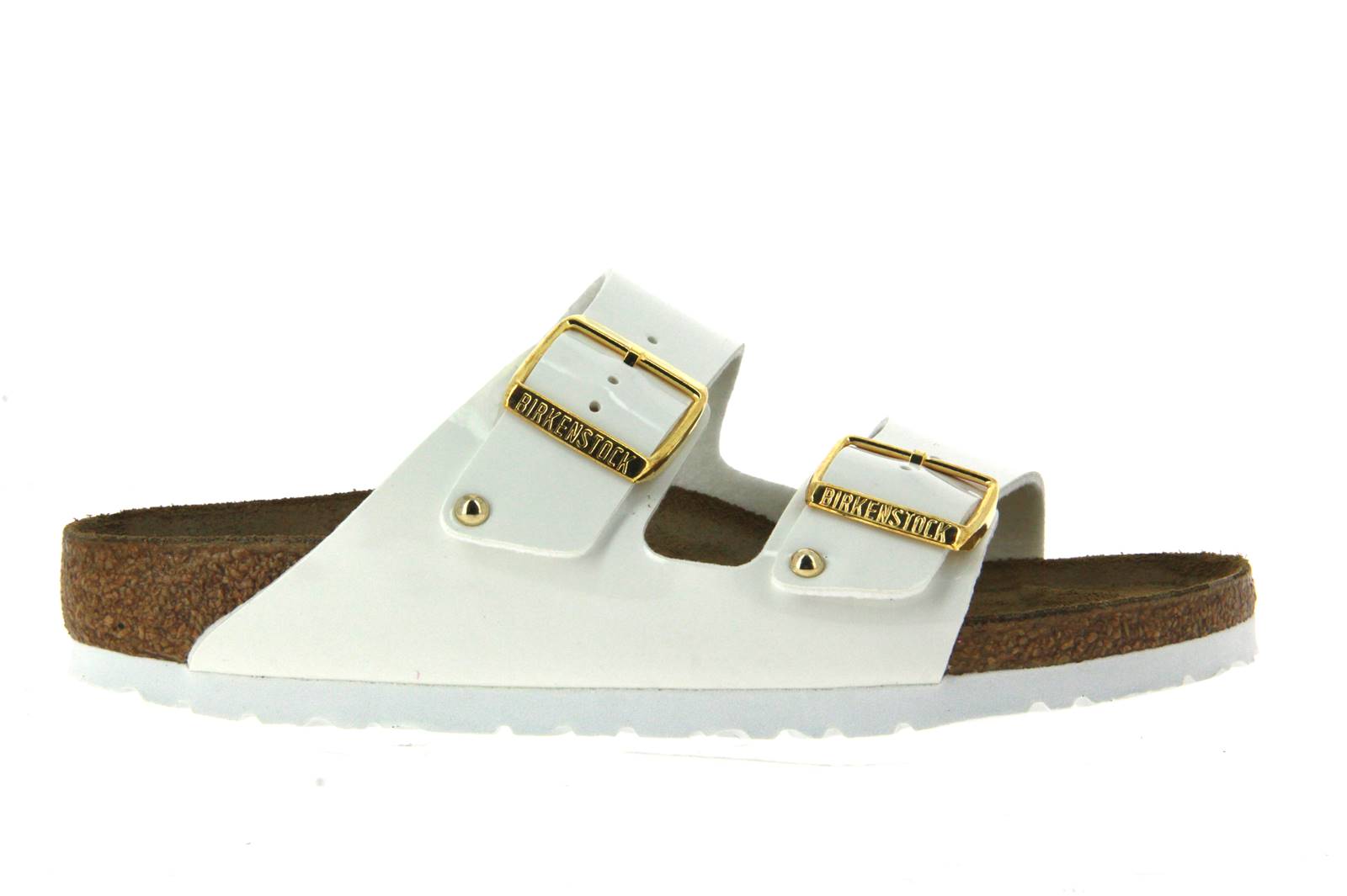 Birkenstock Pantolette ARIZONA STUDS SCHMAL LACK WHITE (40)