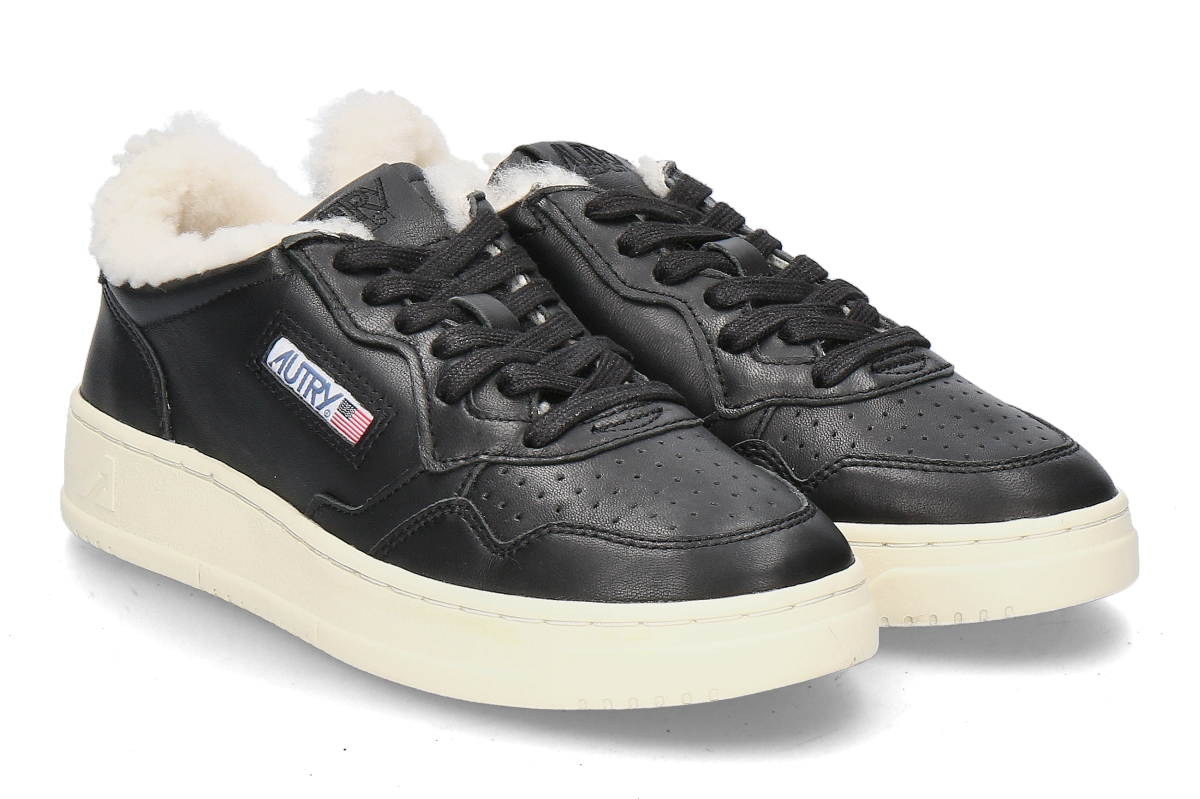 Autry Damen-Sneaker gefüttert MEDALIST GOAT SHEARLING SR04- black/schwarz