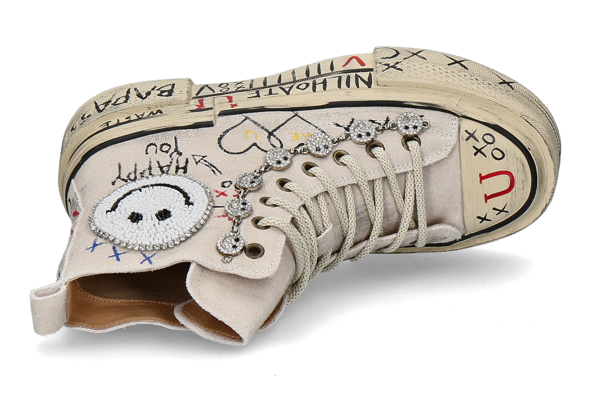 Nan-Ku Couture Mid-Cut Sneaker SMILEY SUEDE- beige_236400070_5