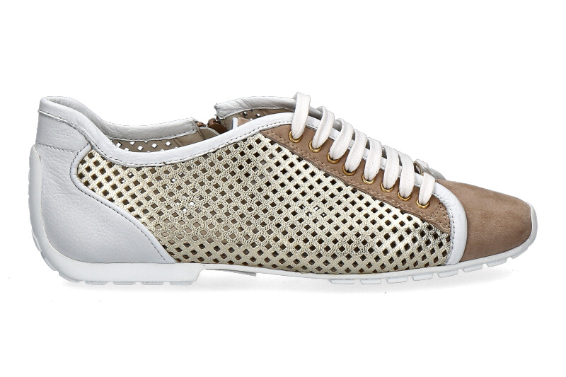 Mania Sneaker VELOUR LAMINADO TAUPE BIANCO