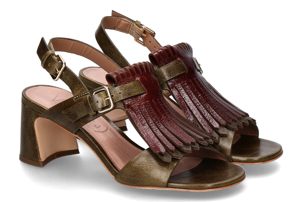 Unique Sandale CRAKED JUNGLE- redwood/ rot-grün