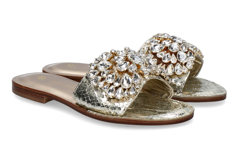 Paola Fiorenza Pantolette CRYSTAL BIANCO GOLD (43)