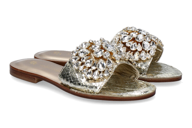 Paola Fiorenza Pantolette CRYSTAL BIANCO GOLD (39)