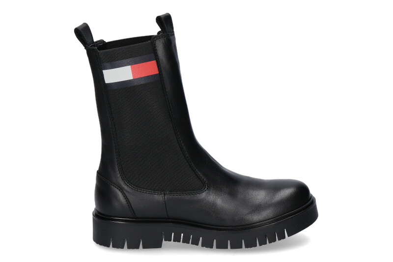 Tommy Hilfiger Damen- Boots LONG CHELSEA BLACK- schwarz