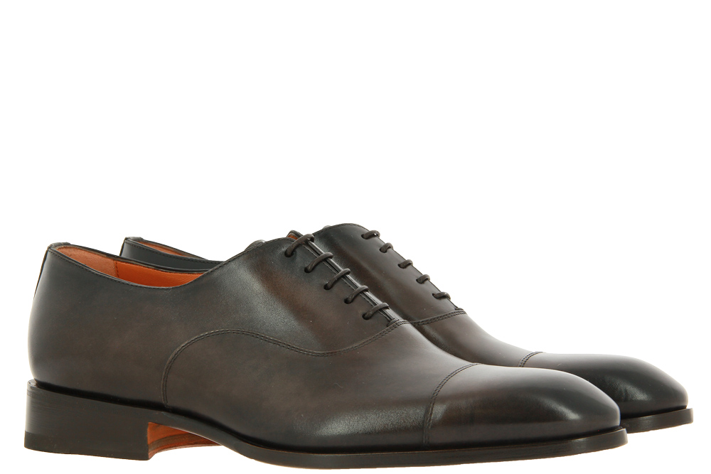 Santoni Schnürer LEATHER  DARK BROWN