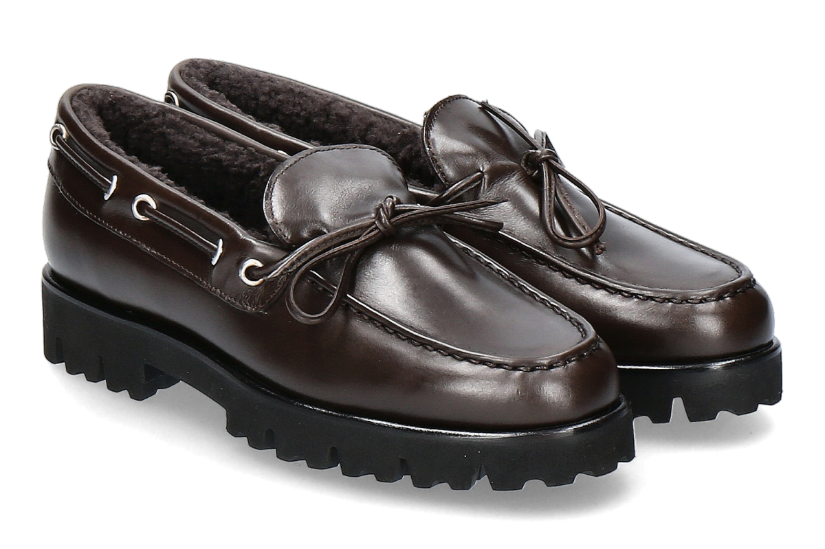 Unützer Loafer gefüttert VITELLO SHEARLING- chocolate/ dunkelbraun